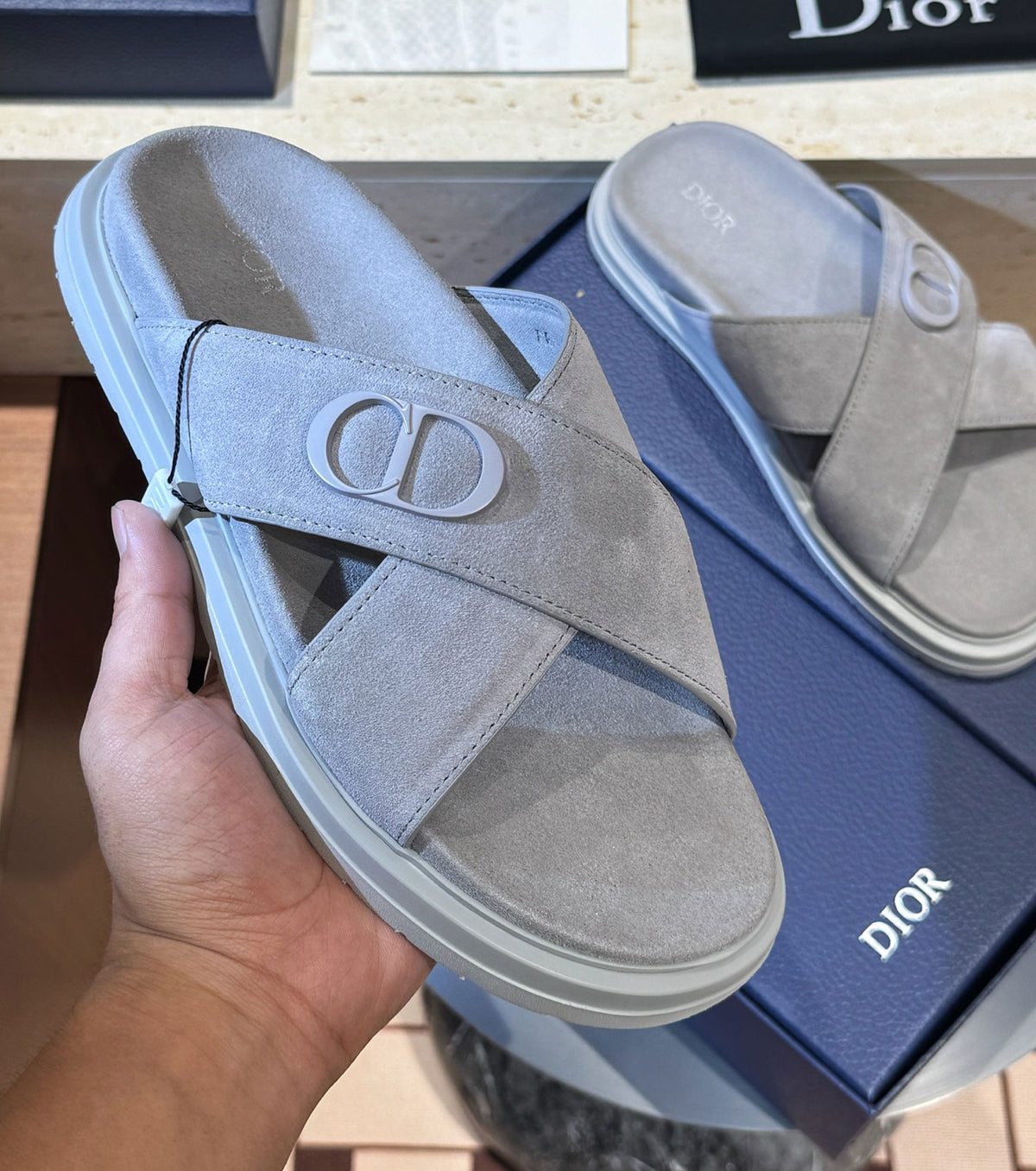 Suede sandal