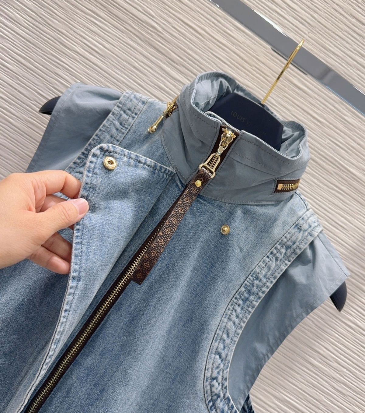 Washed Denim Utility Gilet