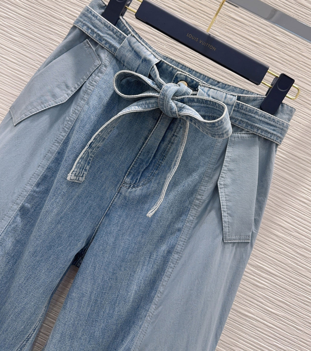 Utility Pocket Washed Denim Jeans