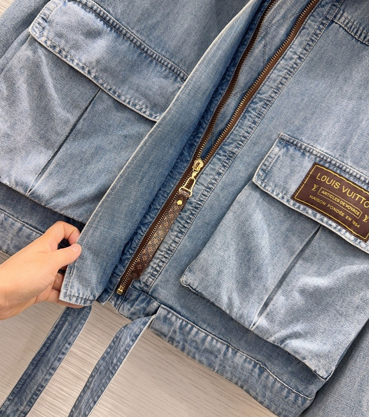 Utility Pocket Washed Denim Jacket