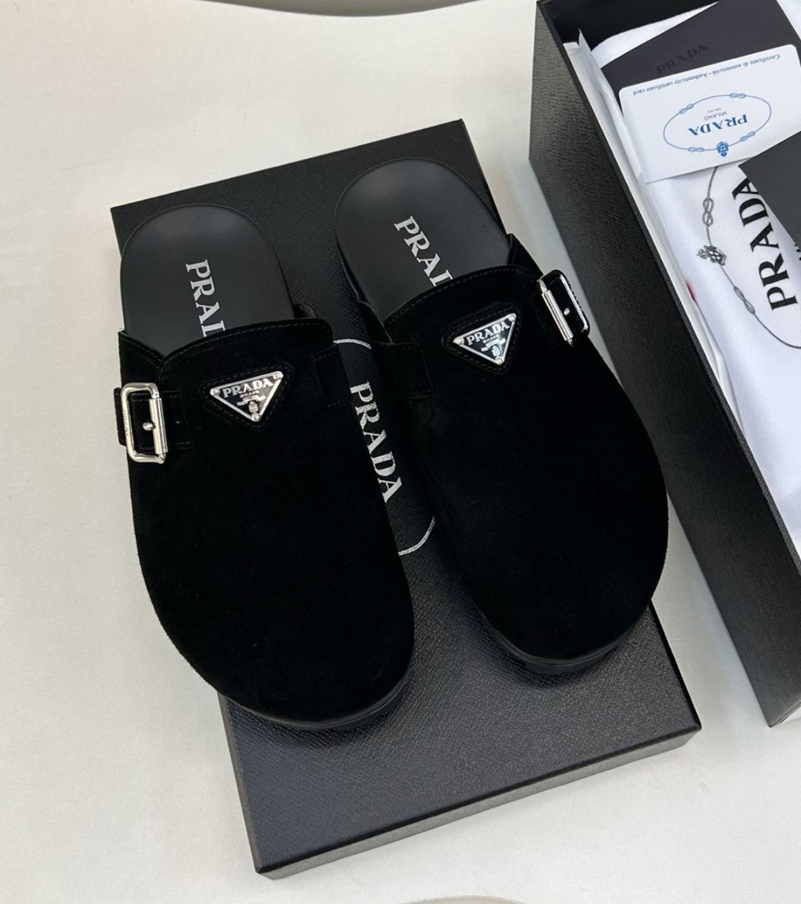 Suede mules