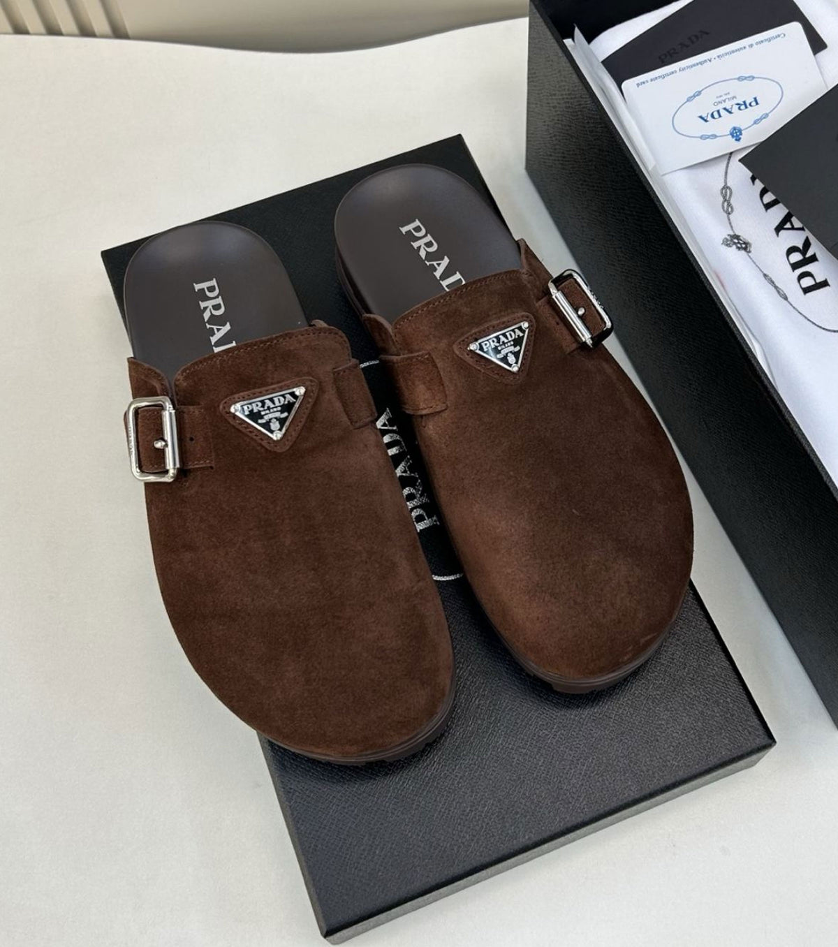 Suede mules