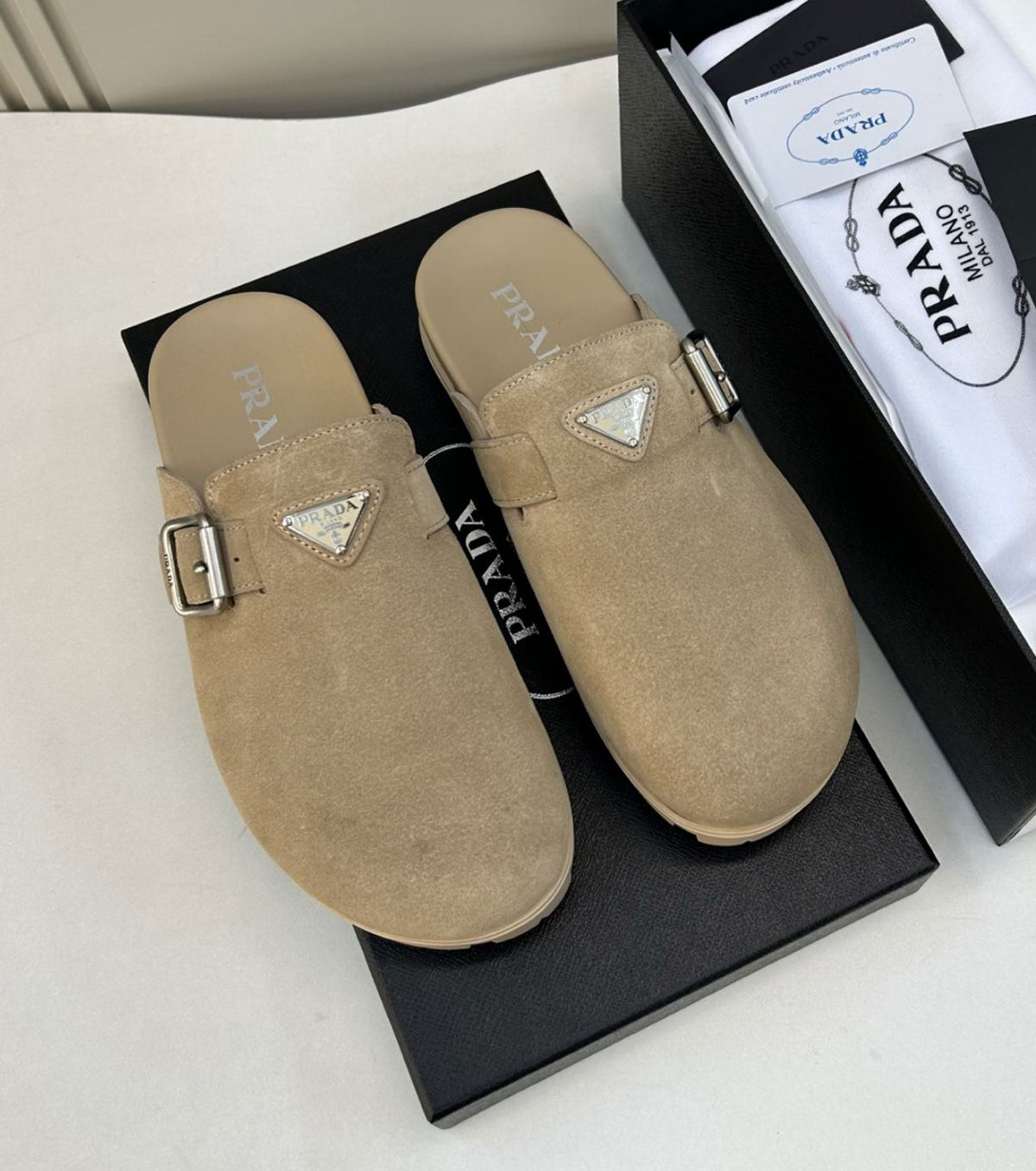Suede mules
