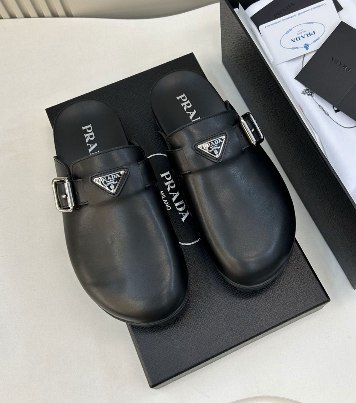 Leather mules