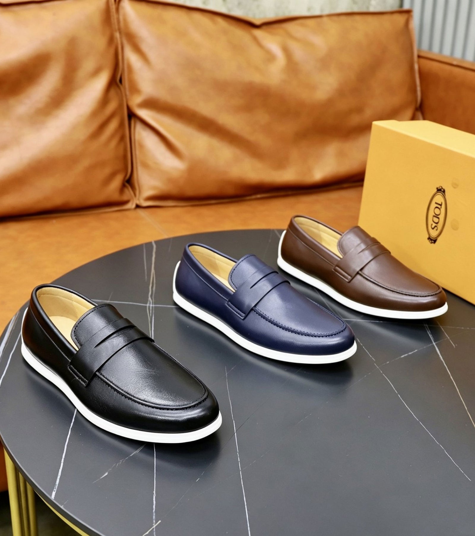 Leather loafers