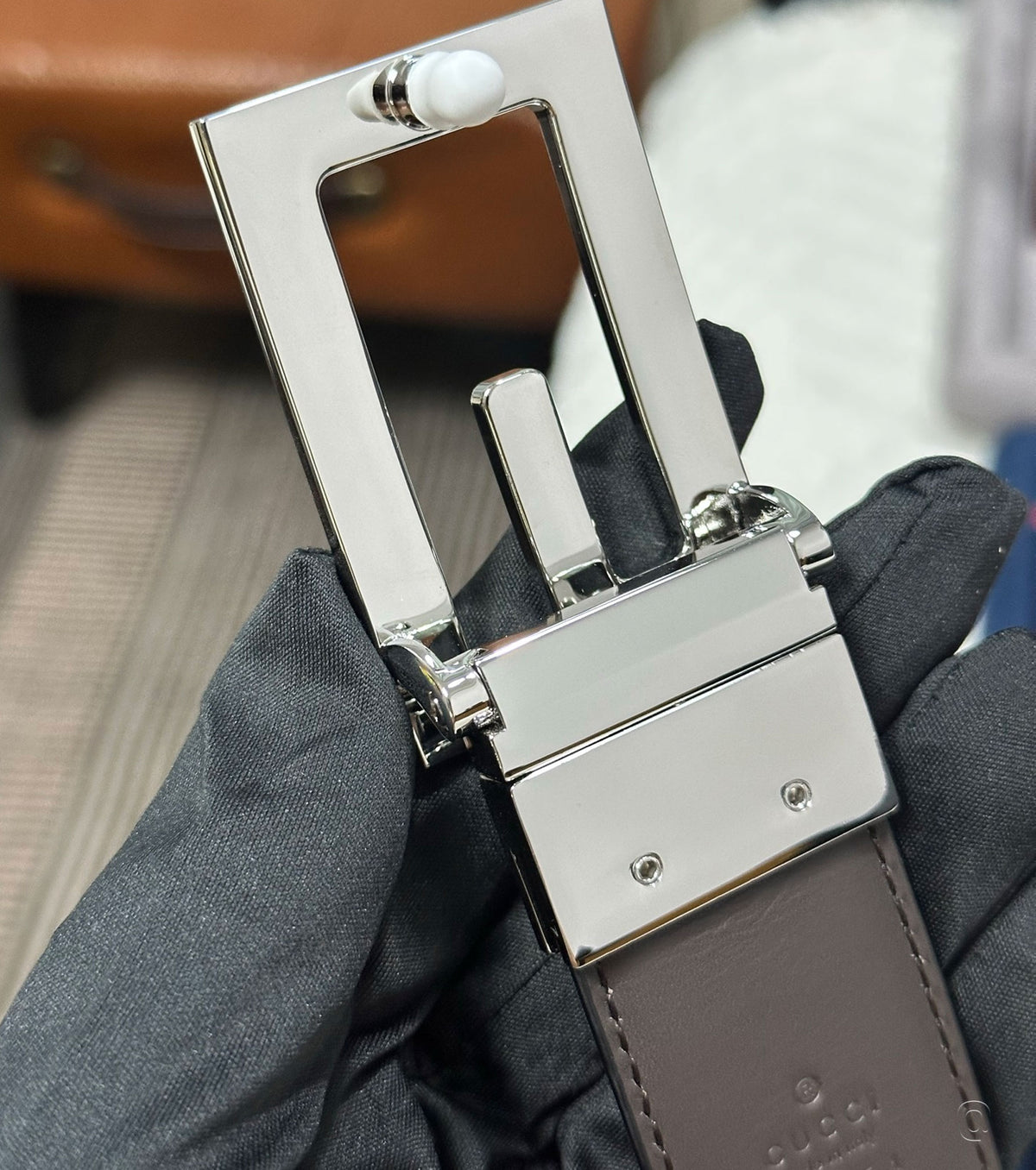 Belt with Square G buckle