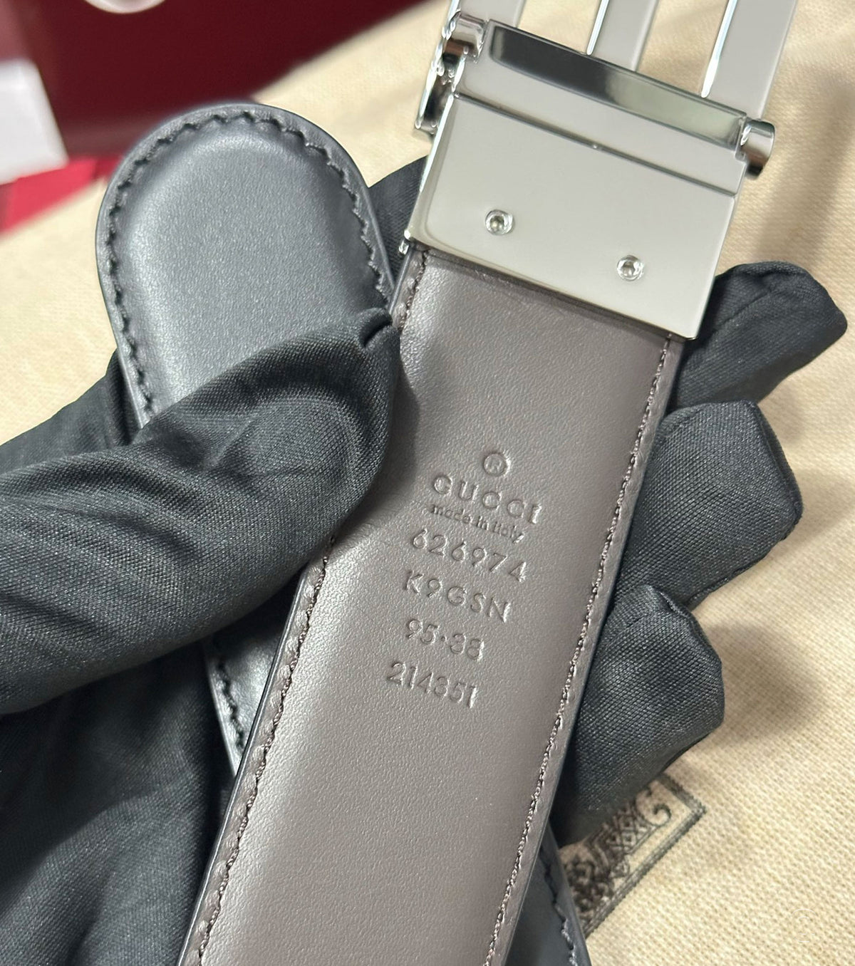 Belt with Square G buckle