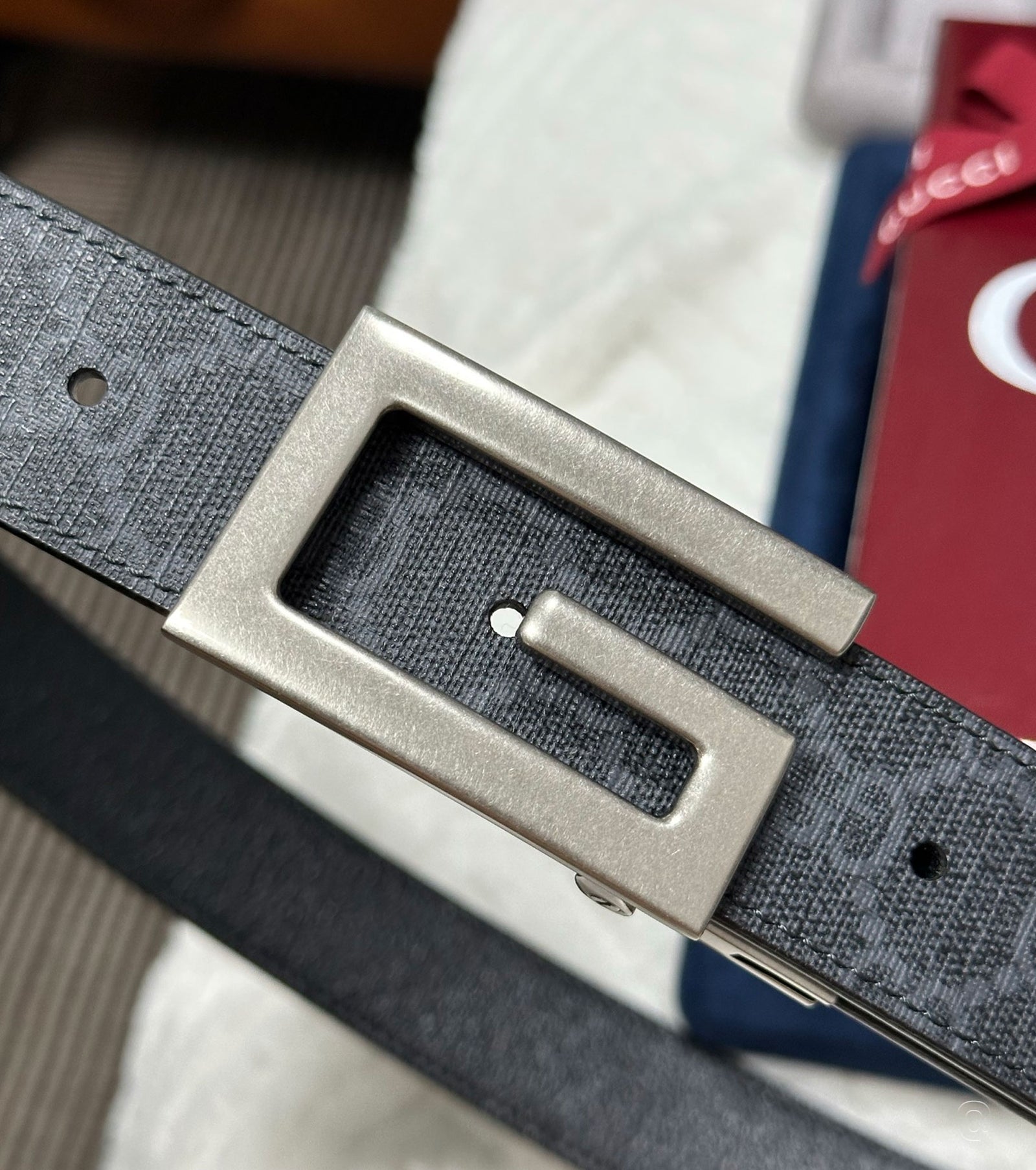 Belt with Square G buckle
