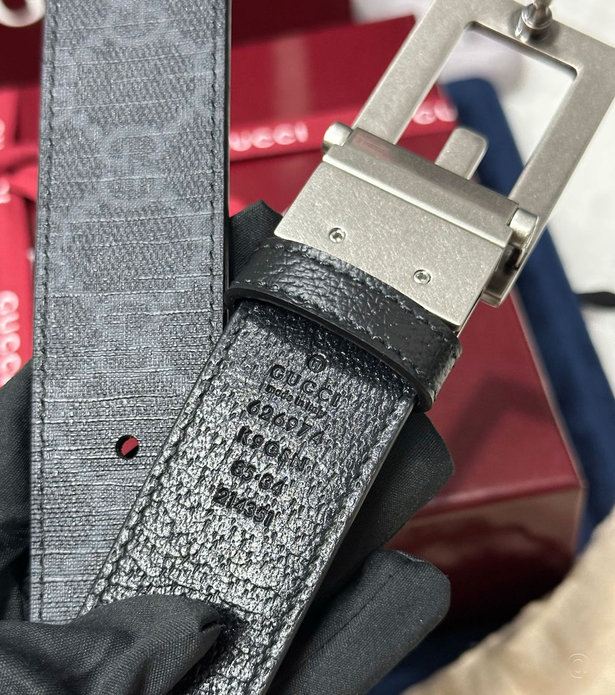 Belt with Square G buckle