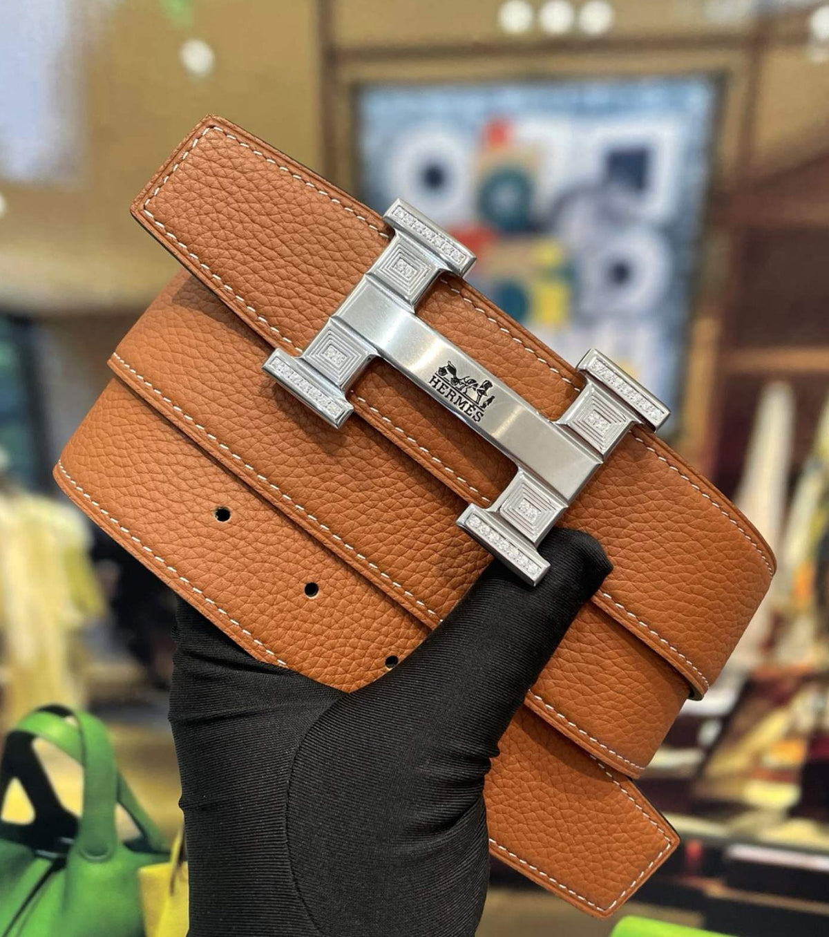 Reversible leather belt