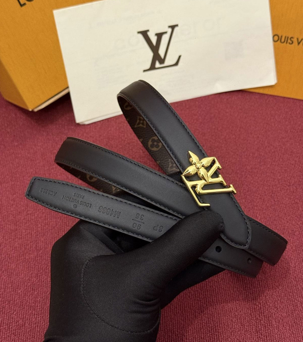 Reversible Monogram Leather Belt