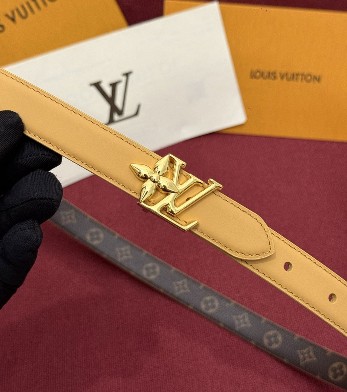 Reversible Monogram Leather Belt