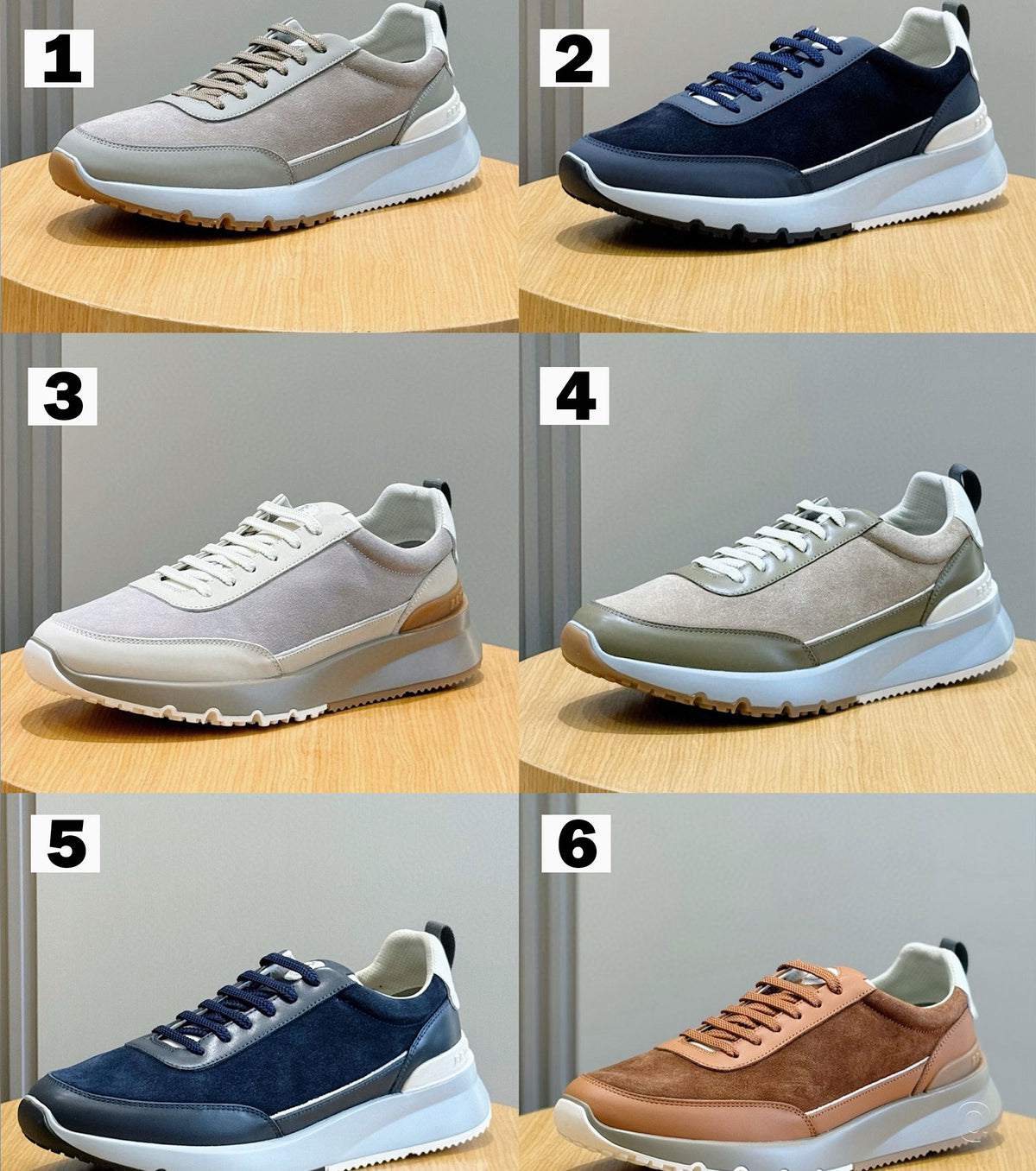 Leather-trimmed suede sneakers
