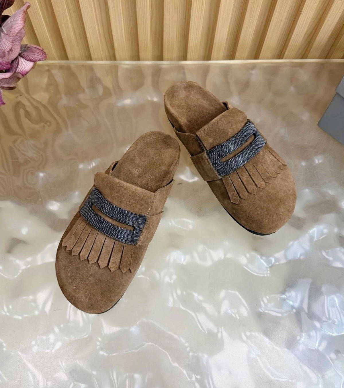 Fringed Suede Loafers