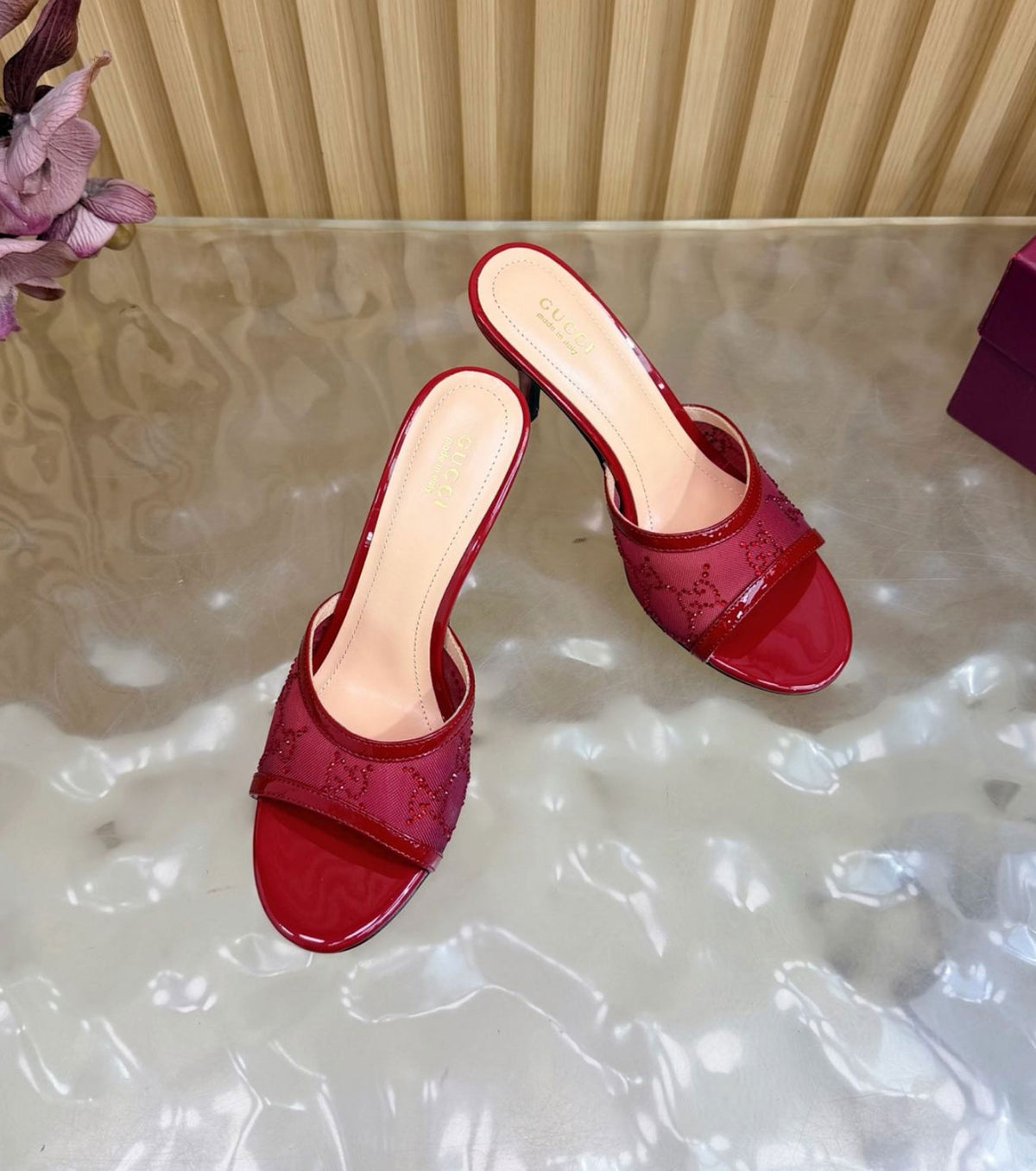 Crystal slide sandal