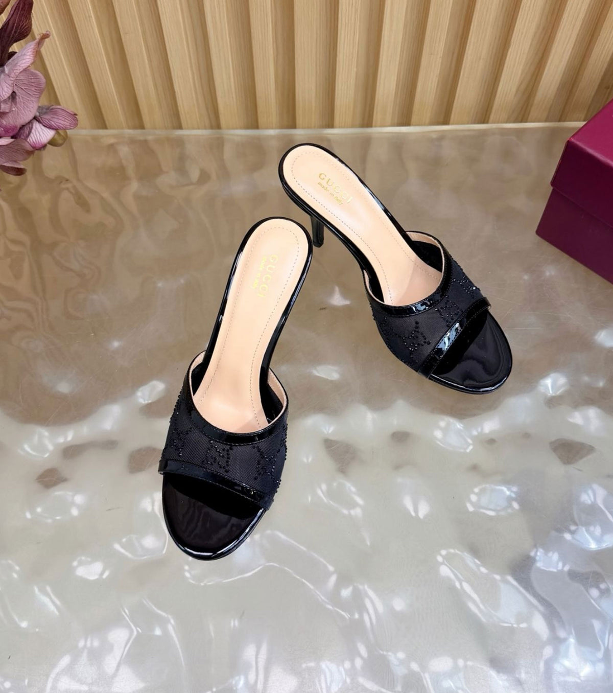 Crystal slide sandal