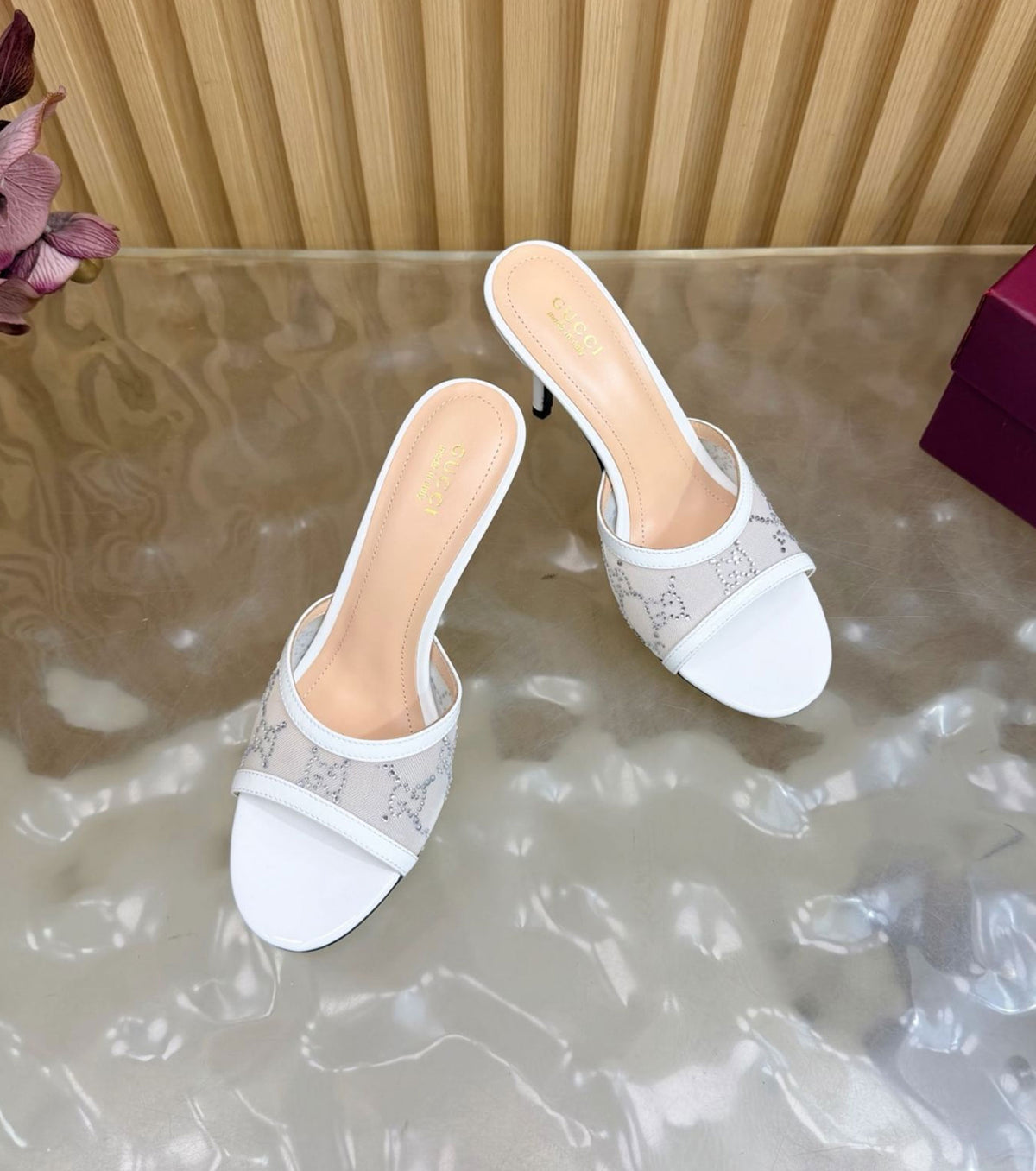 Crystal slide sandal