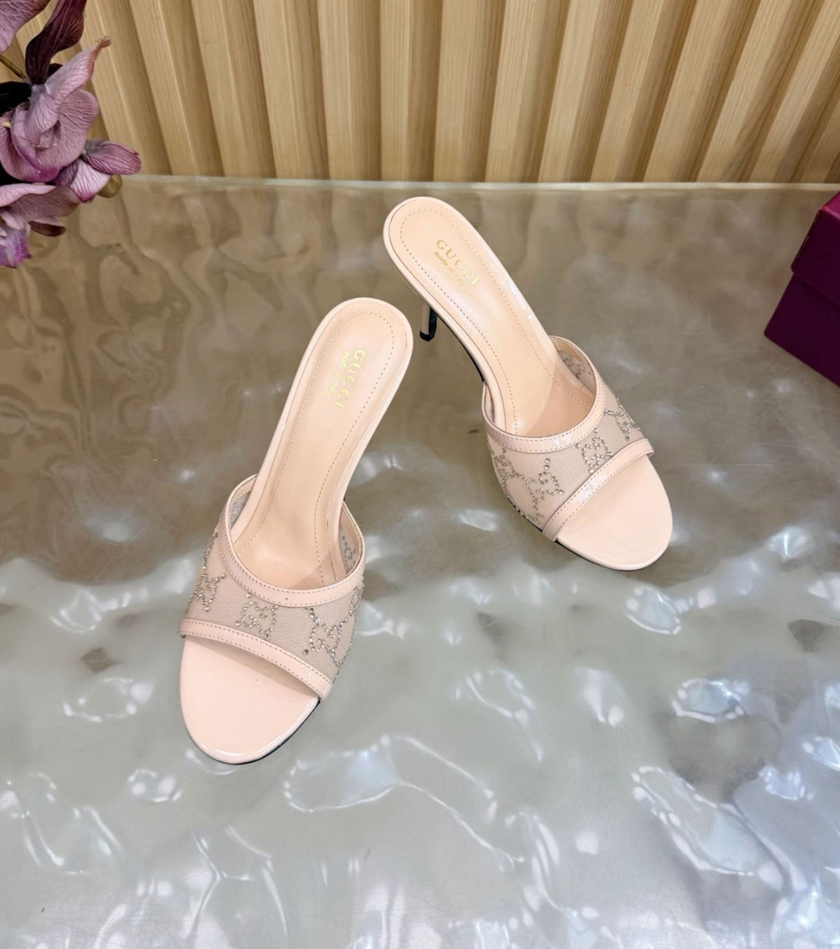 Crystal slide sandal