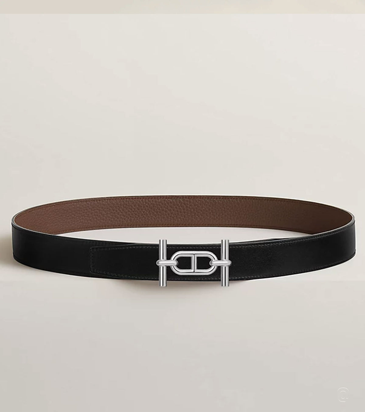 Ancre belt buckle &amp; Reversible leather strap 32 mm