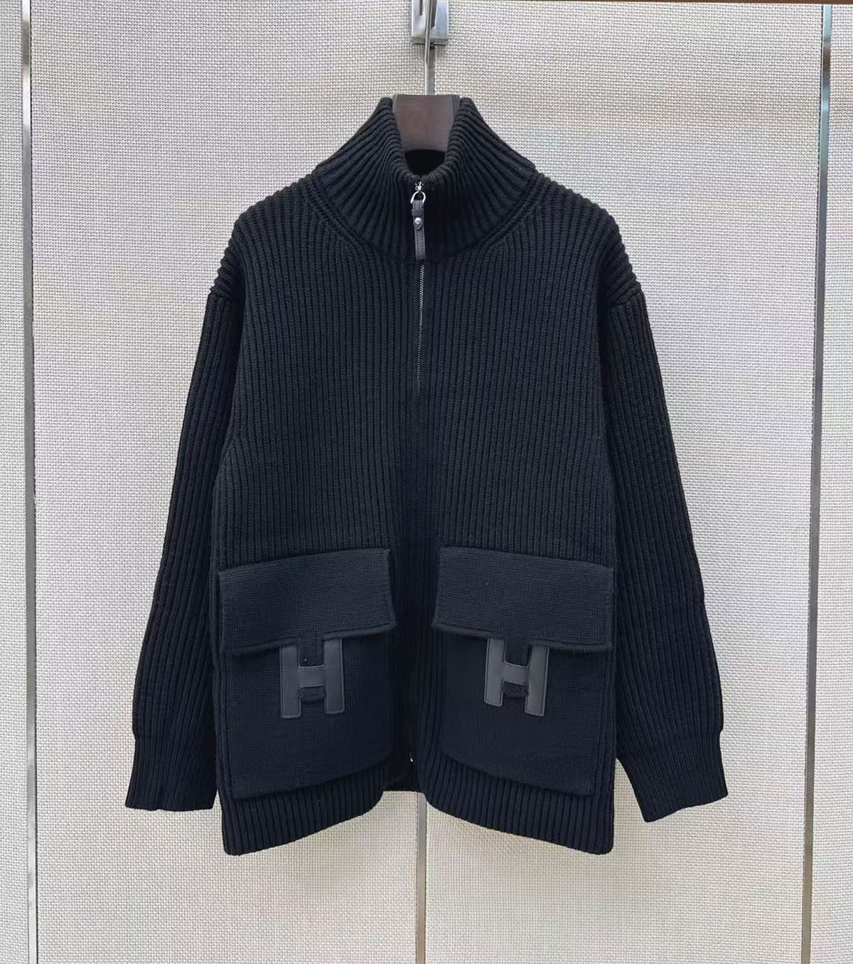 Blouson détails cuir