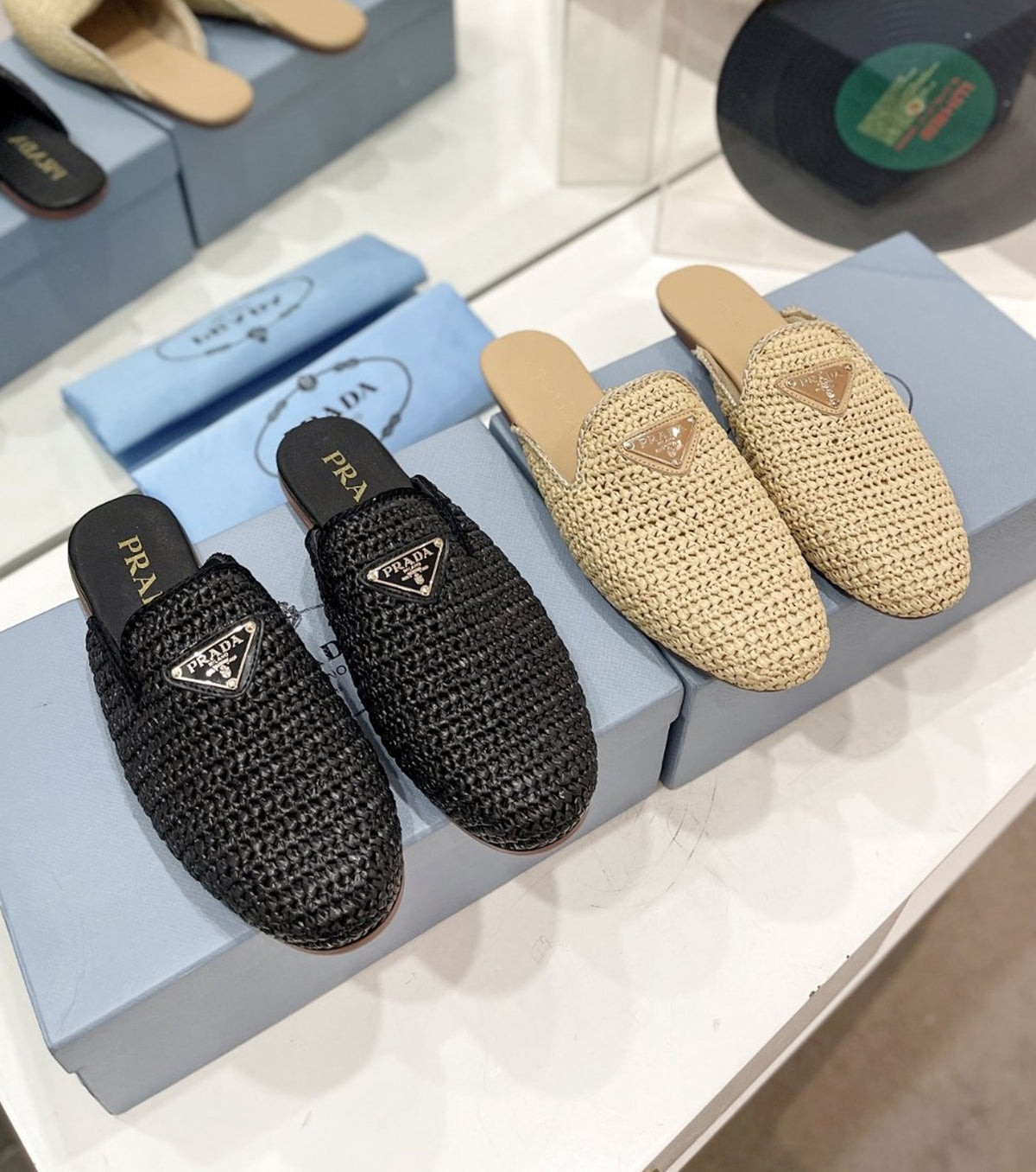 Raffia Mules