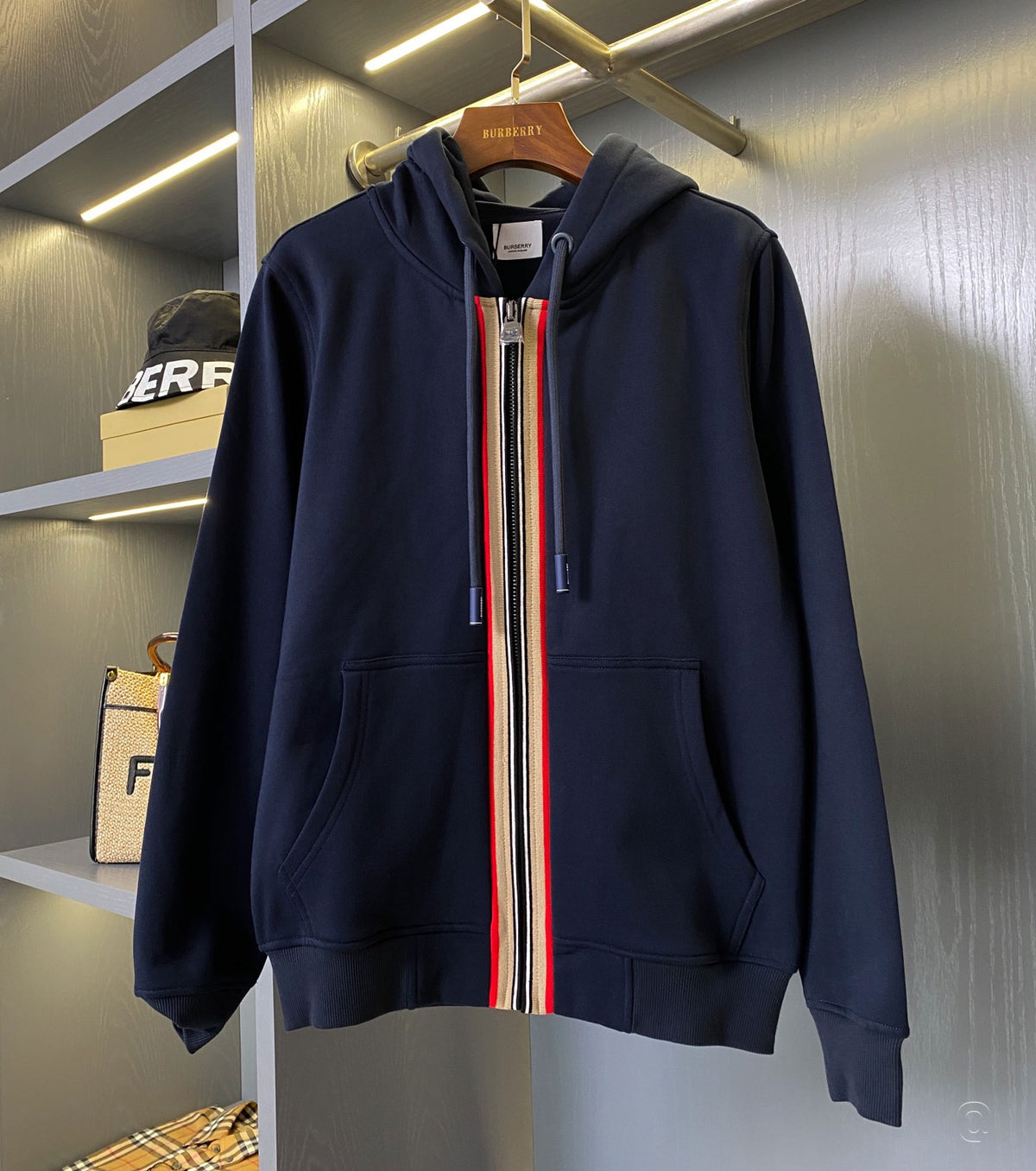 Icon Stripe Zip Hoodie