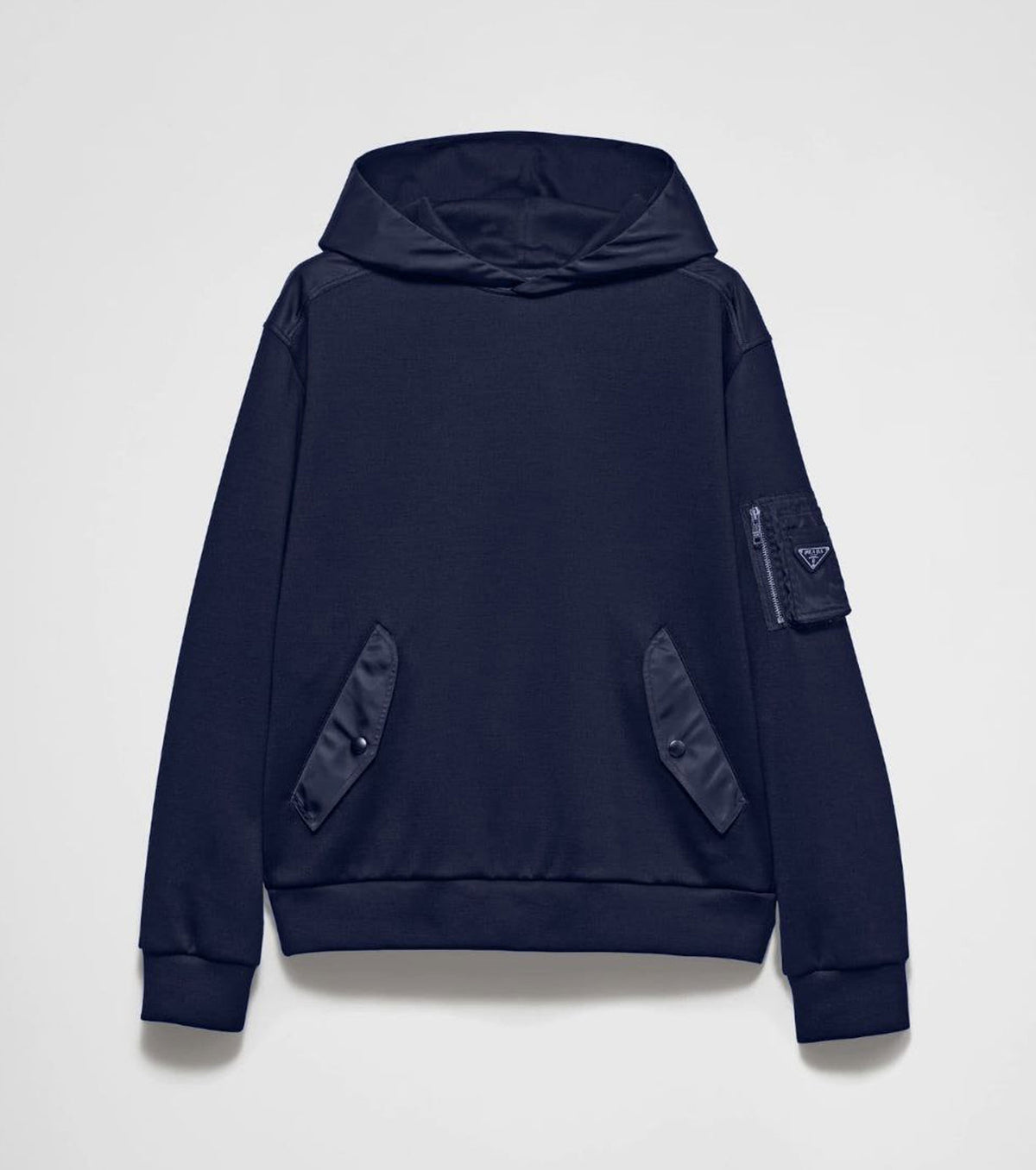 Cotton fleece and Re-Nylon hoodie PRA8127