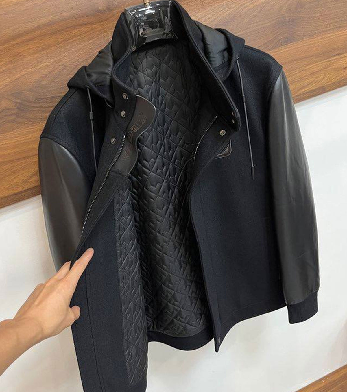 Men  Jacket with Leather Sleeves