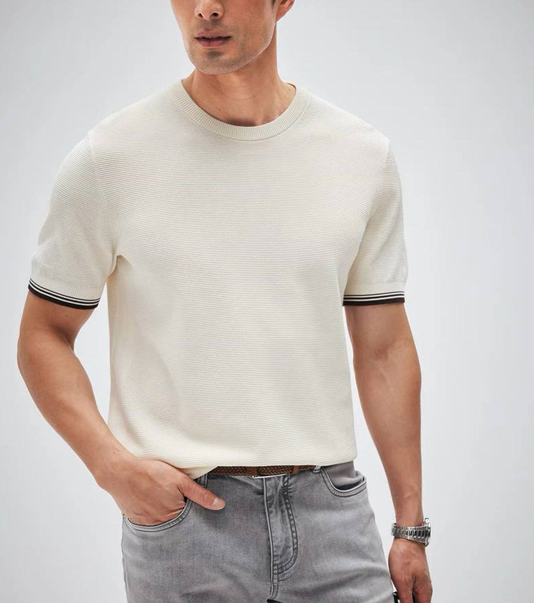 Fine-Knitted T-shirt