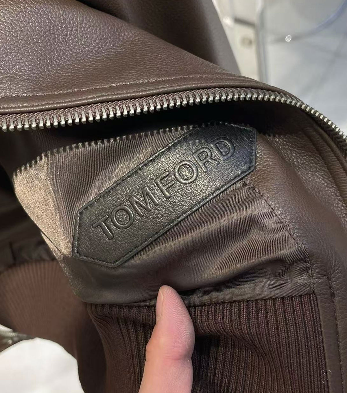 Мъжки бомбър естествена кожа