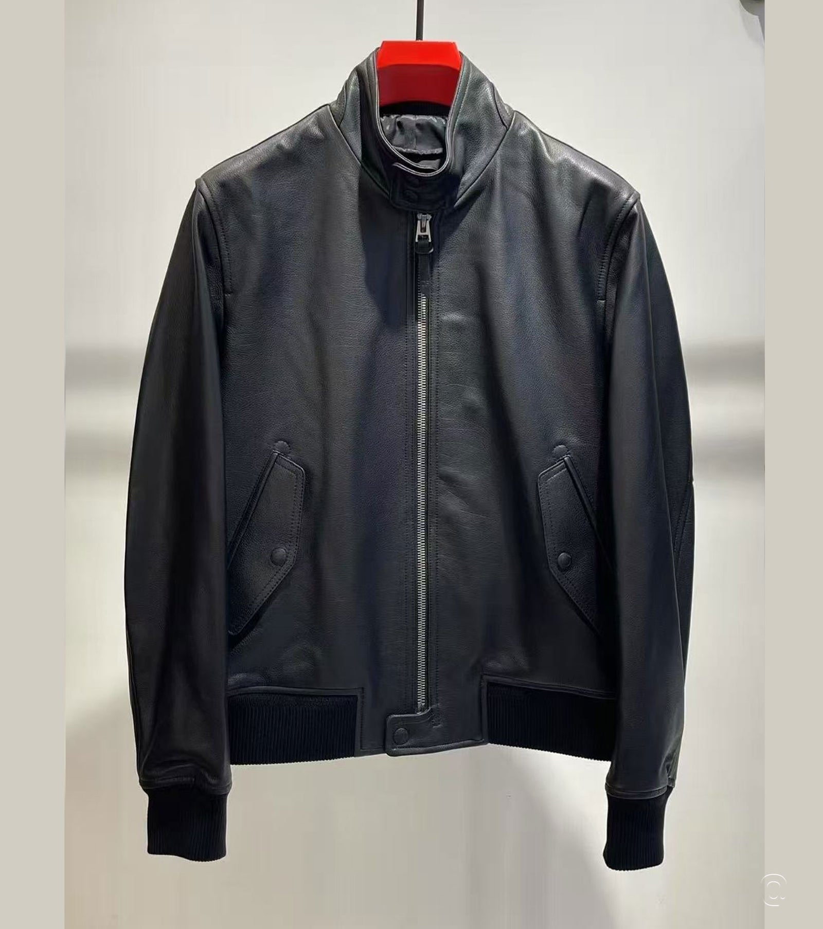 Мъжки бомбър естествена кожа