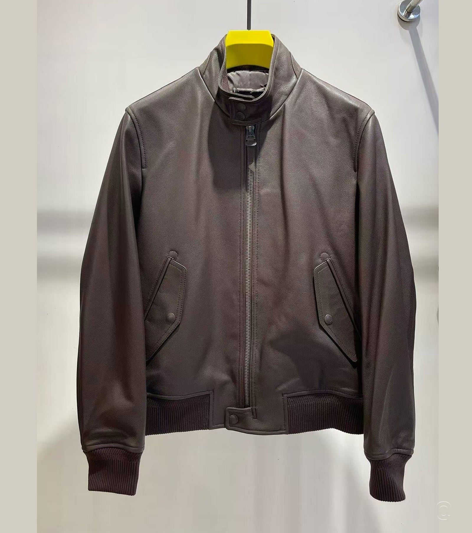 Мъжки бомбър естествена кожа