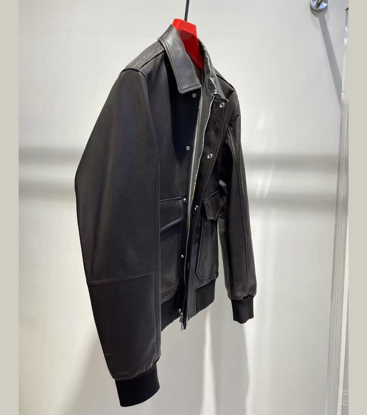 Мъжки бомбър естествена кожа