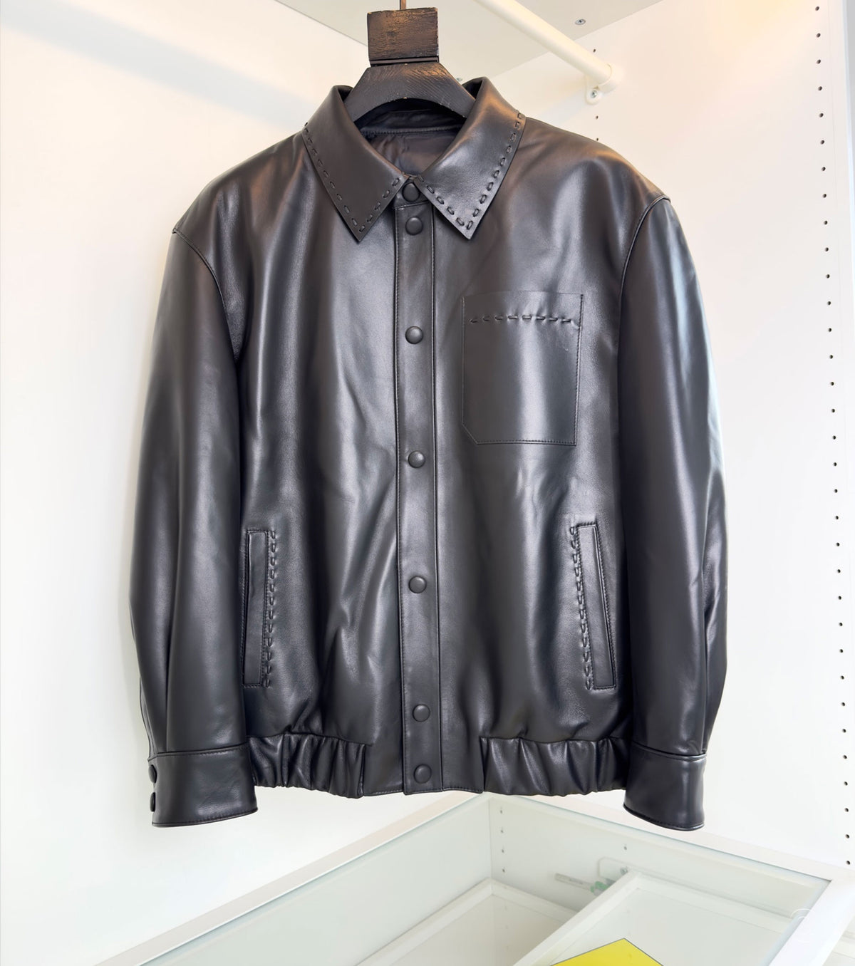 Мъжко кожено яке с пух