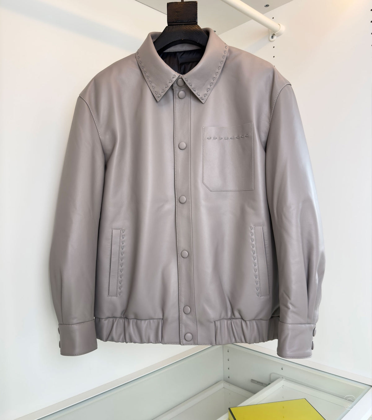 Мъжко кожено яке с пух