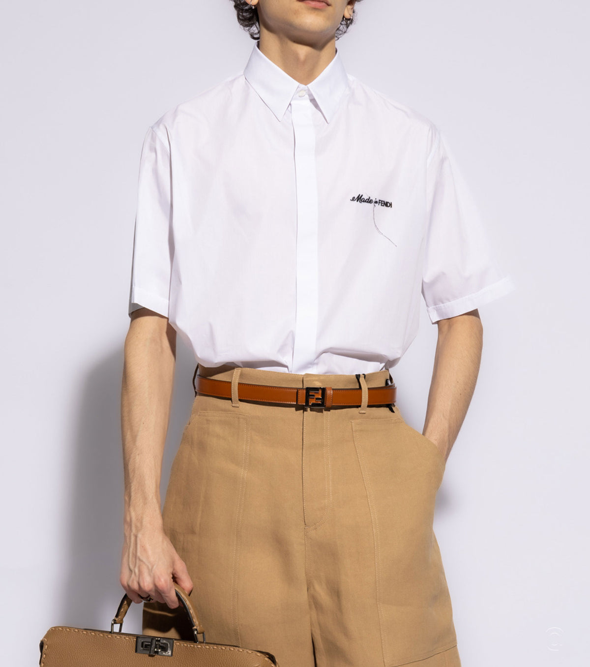 Риза от поплин с бродирано лого FN2046