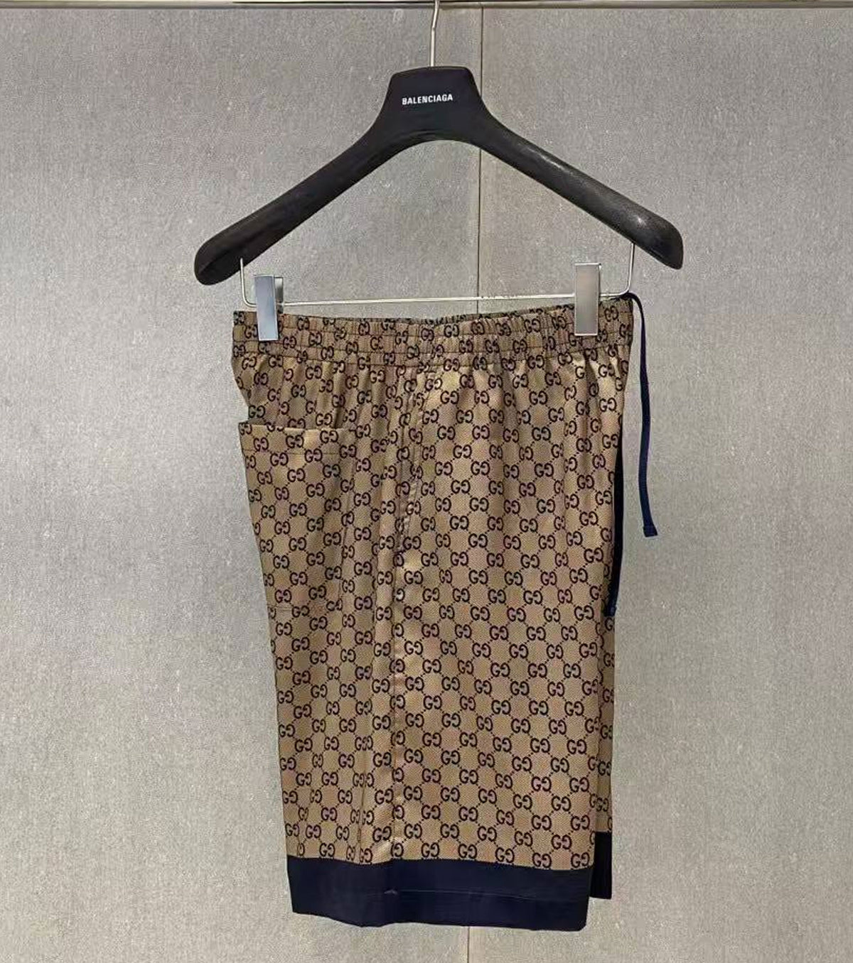 Printed Silk Twill Shorts