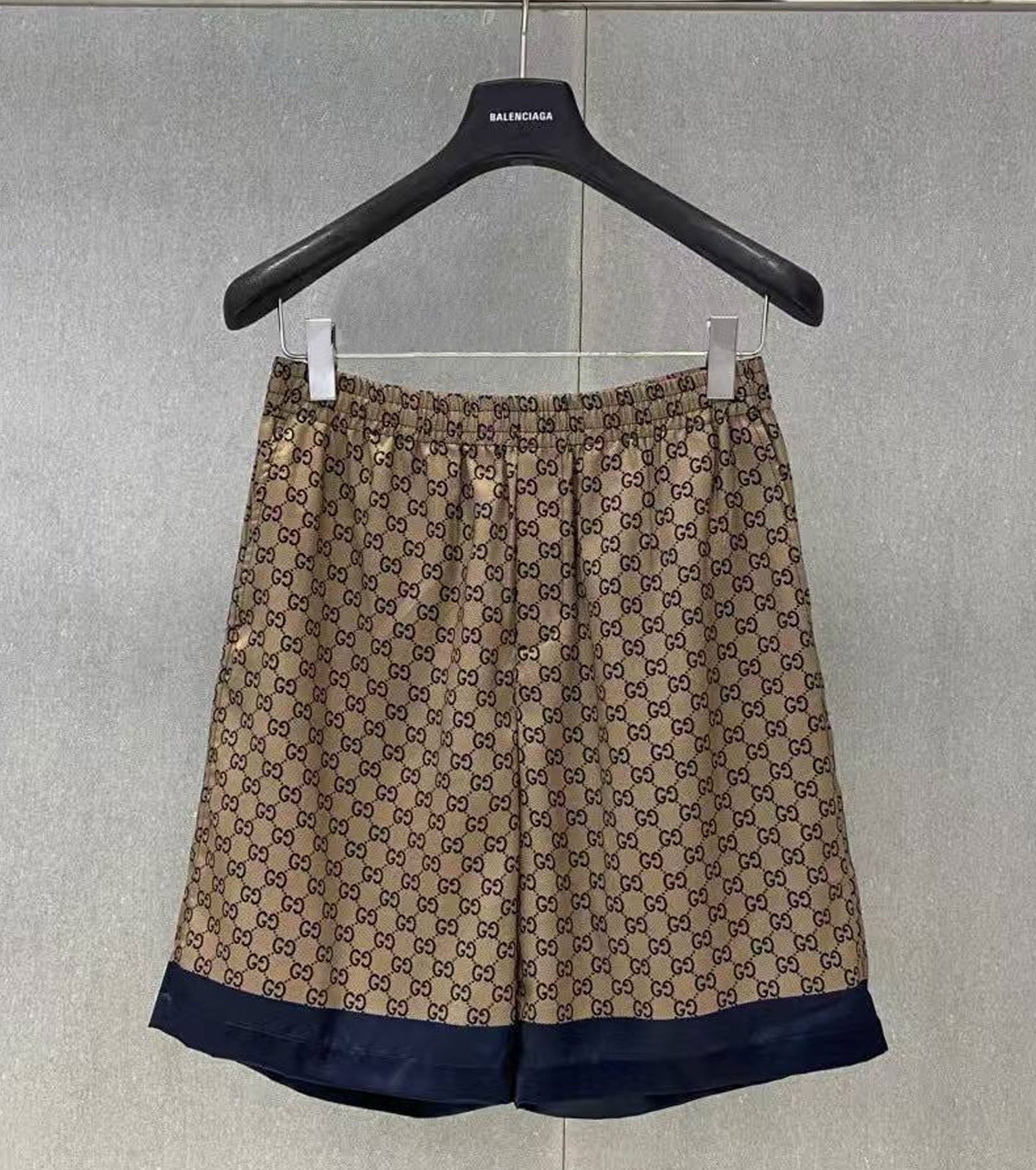 Printed Silk Twill Shorts