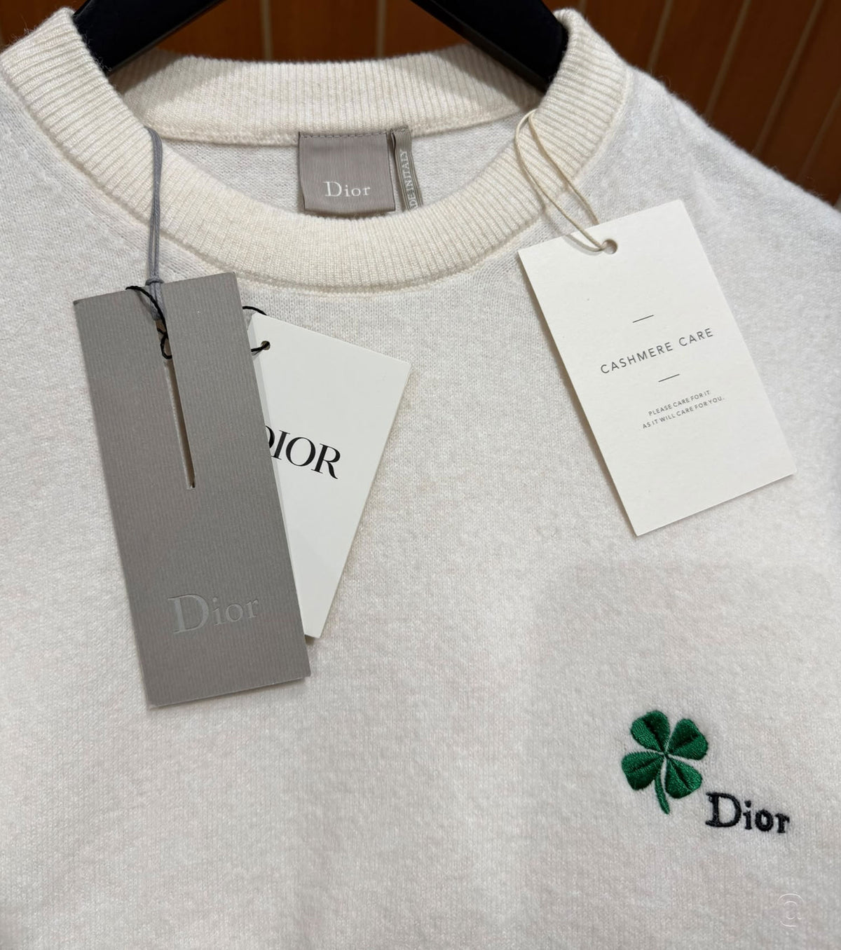 Sweater with Clover Embroidery