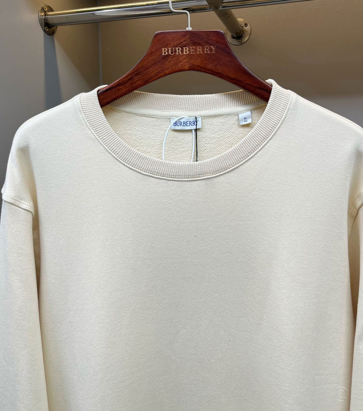 Check Label Cotton Sweatshirt