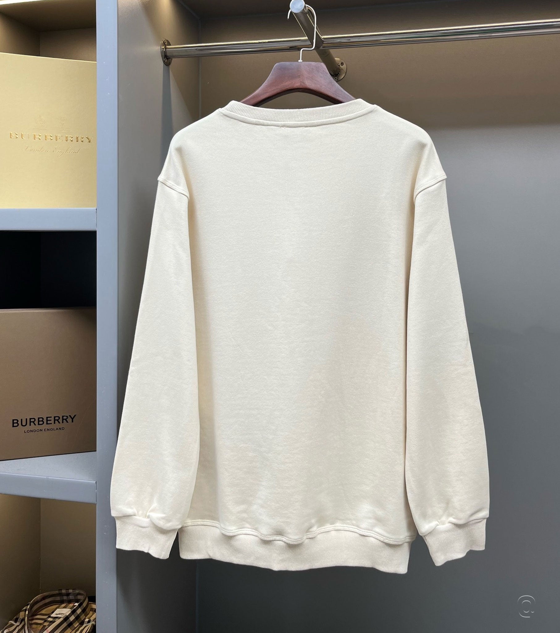 Check Label Cotton Sweatshirt