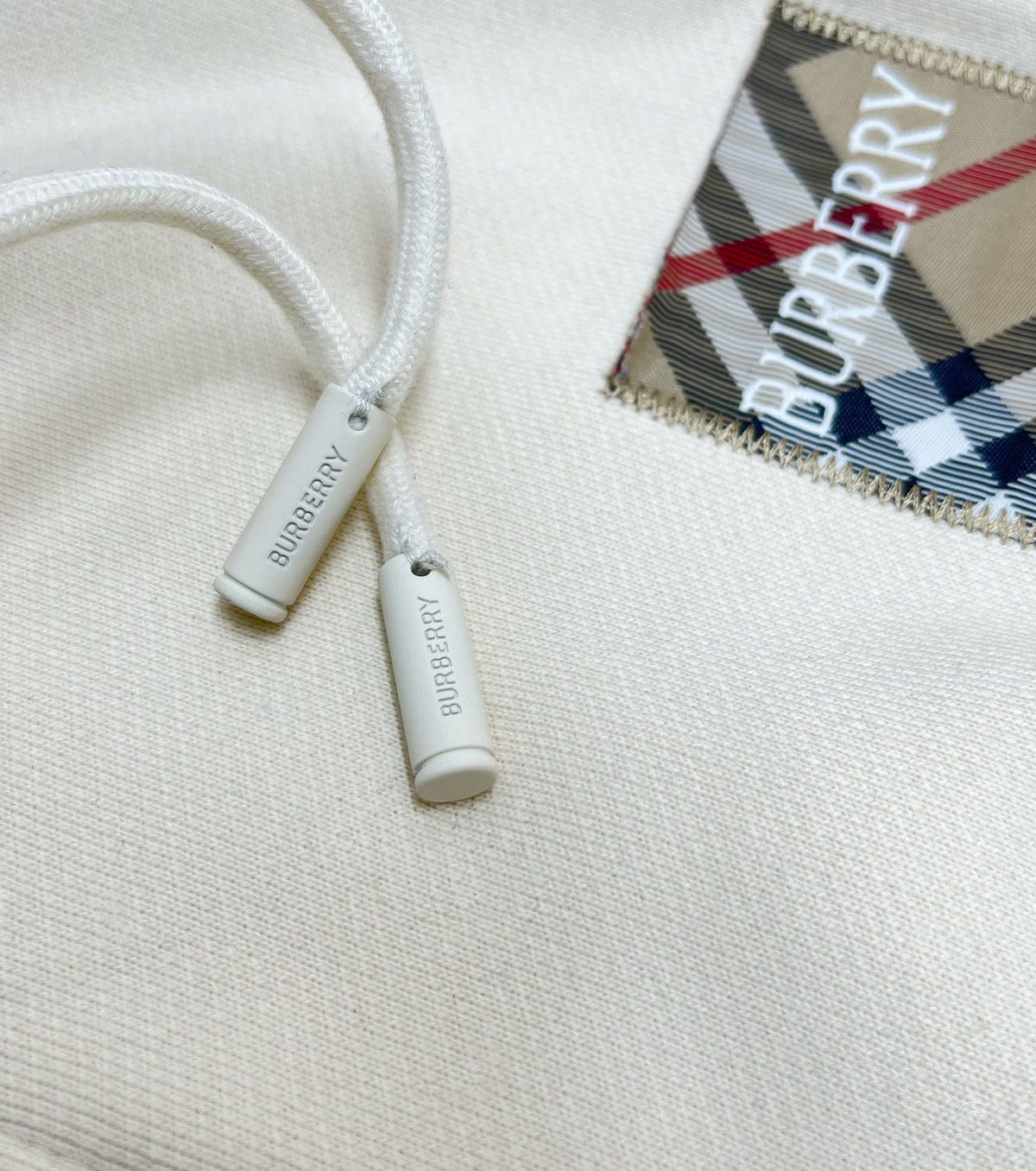 Check Label Cotton Zip Hoodie