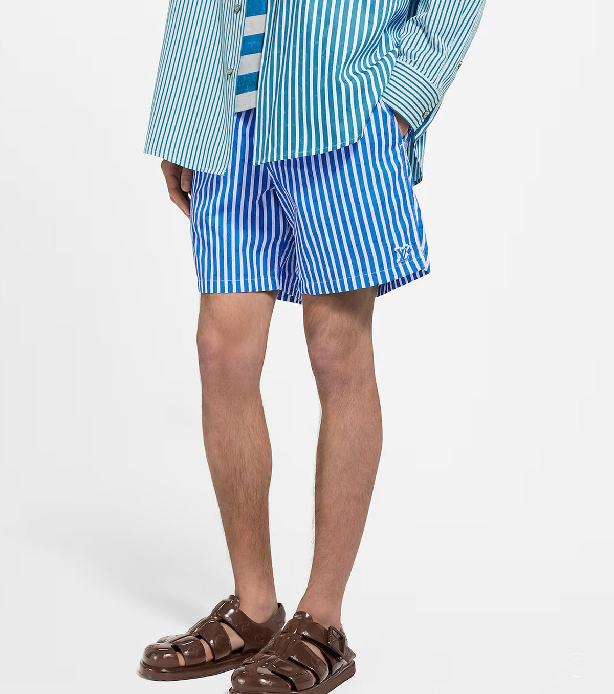 Monogram Striped Swim Shorts 26-8359