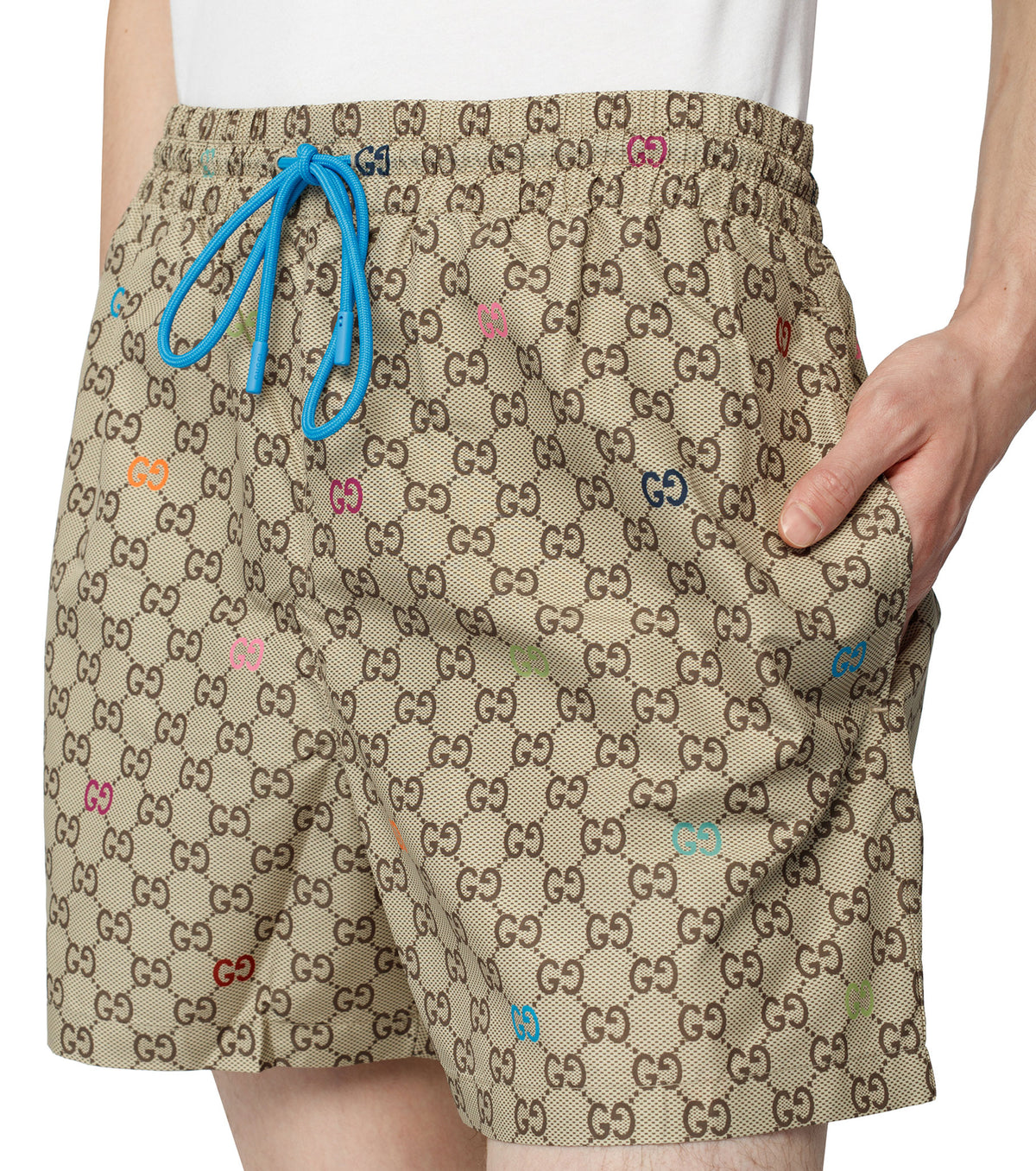Beige GG Print Technical Swim Shorts 26-8361