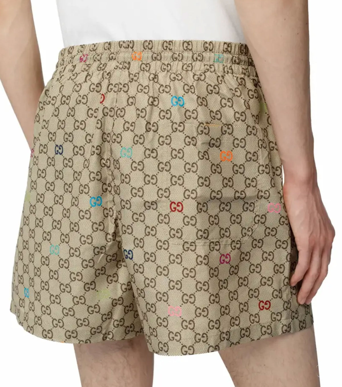 Beige GG Print Technical Swim Shorts 26-8361