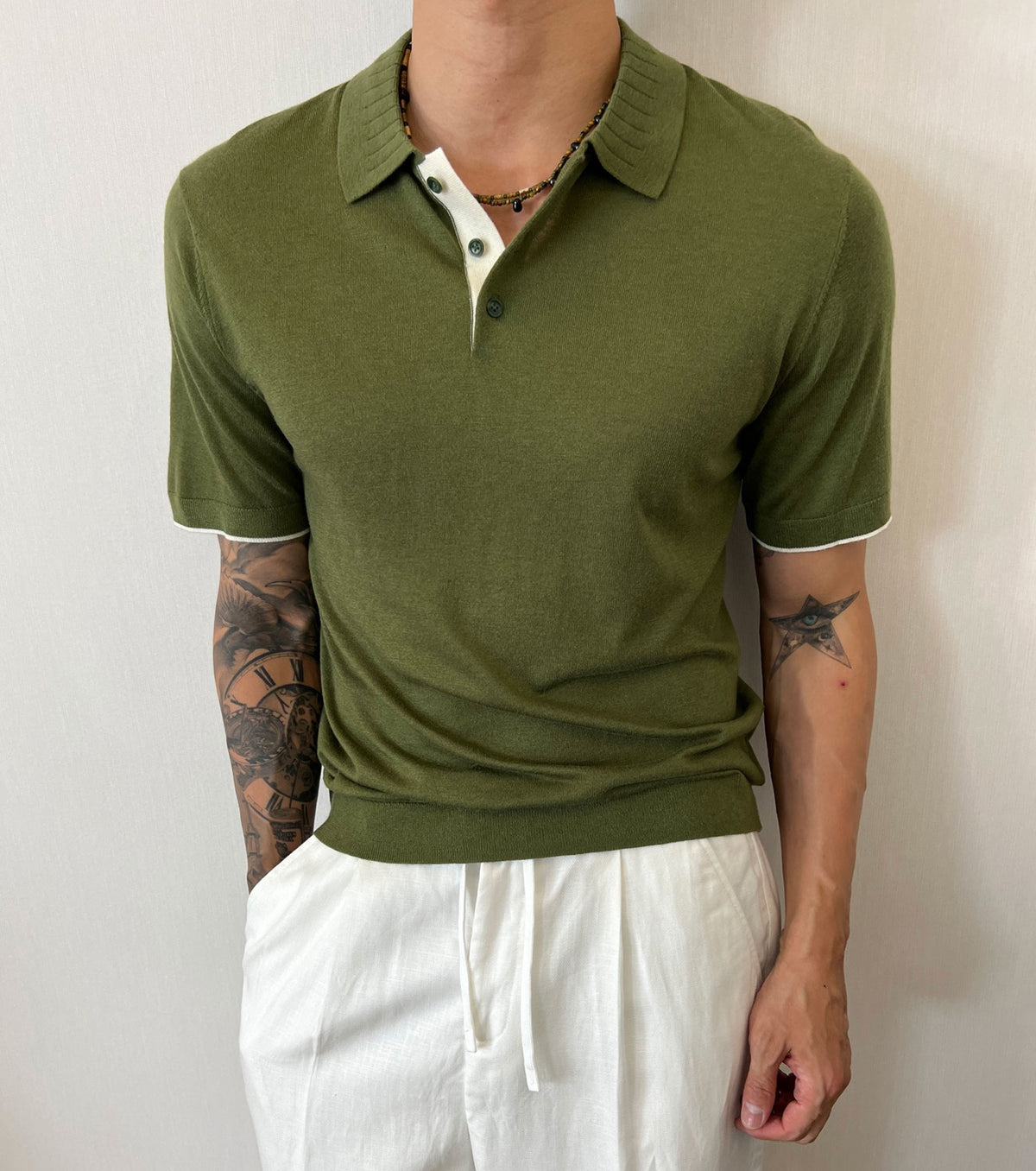 Men fine knitted T-shirt