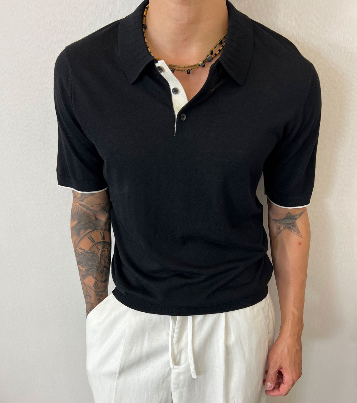 Men fine knitted T-shirt