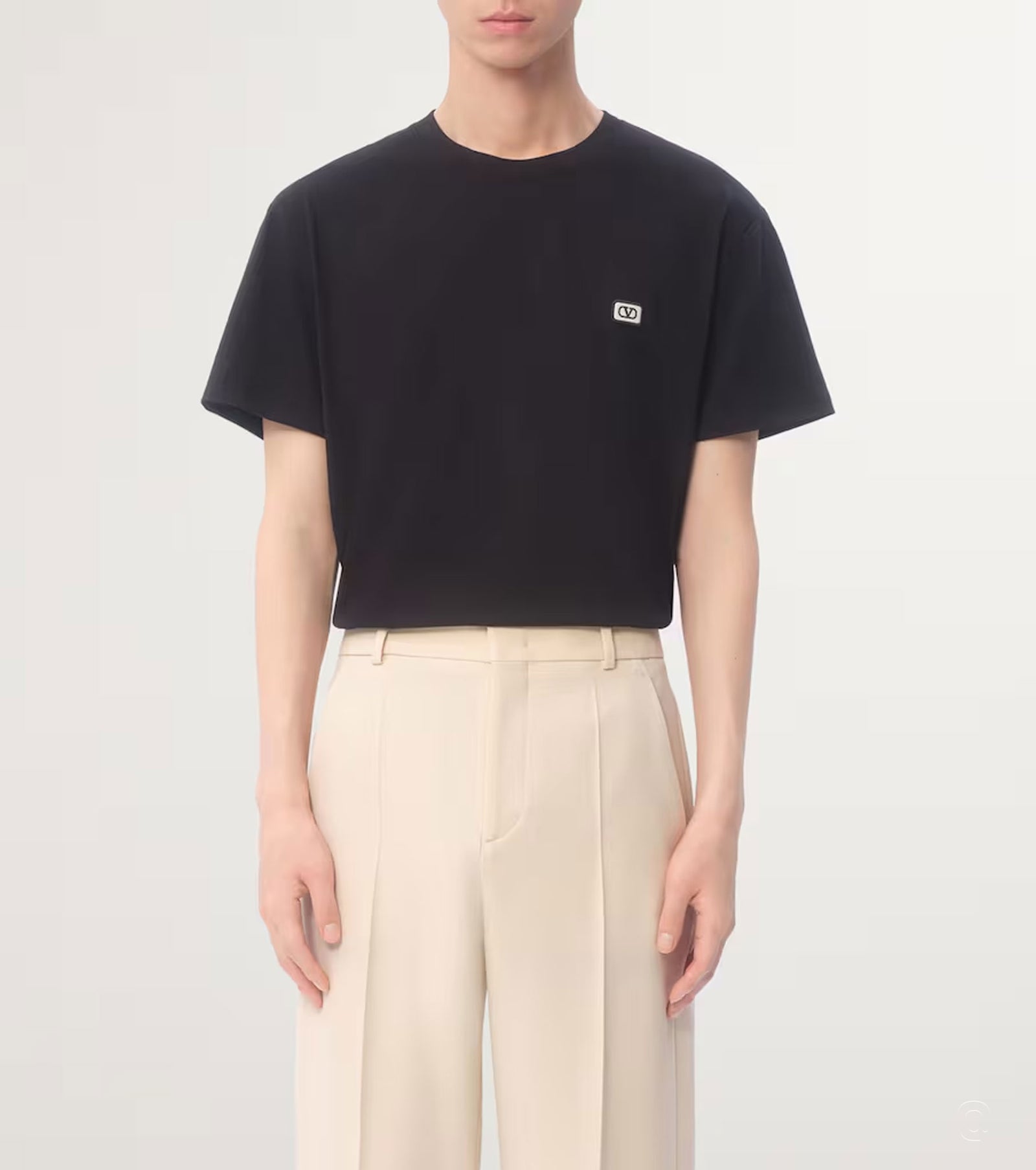 Памучна тениска с V лого VL2071