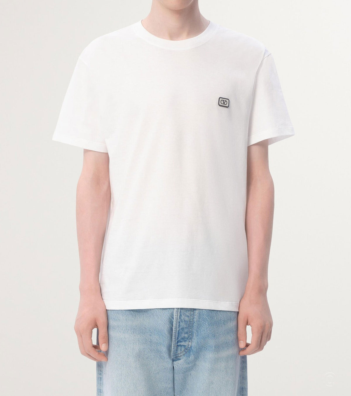 Памучна тениска с V лого VL2071