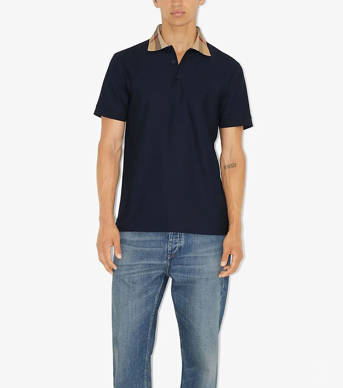 Check Collar Cotton Polo Shirt 26-1292